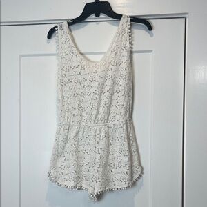 Xhilaration White Lace Swim Coverup romper size medium.